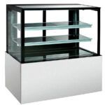 Vitrina Expositora Refrigerada para Pastelería Cristal Recto 380 Litros 2 Estantes 900x660x1200h mm  RN-900B1 EUTRON