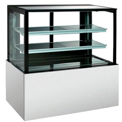 Vitrina Expositora Refrigerada para Pastelería Cristal Recto 380 Litros 2 Estantes 900x660x1200h mm  RN-900B1 EUTRON
