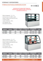 Vitrina Expositora Refrigerada para Pastelería Cristal Recto 380 Litros 2 Estantes 900x660x1200h mm  RN-900B1 EUTRON - Imagen 2