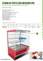 Vitrina Expositora Refrigerada para Pastelería Cristal Recto sin Reserva 900x750x1350h mm MERCURIO100C INFRIMA - Imagen 2