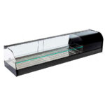 Vitrina Expositora Refrigerada para Tapas Cristal Curvo con 1.5 Platos 1216x410x330h mm VIRGI 2P 1.5P Corequip