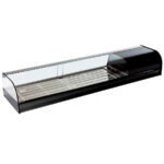 Vitrina Expositora Refrigerada para Tapas Cristal Curvo con 1.5 Platos 1566x410x250h mm VIRGI 1P 1.5P Corequip