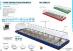 Vitrina para Tapas Refrigerada Sobremesa 7 Bandejas GN 1/3x40 Cristal Curvo 1350x390x260h mm FANTASÍA150 INFRIMA - Imagen 2