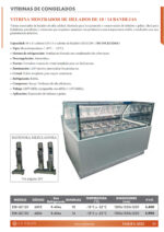 Vitrina Expositora de Congelación para Heladería Cristal Recto 10 Cubetas GN1/3 - 1200x1050x1250h mm ESK-QC120 EUTRON - Imagen 2