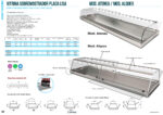 Vitrina para Tapas Refrigerada Sobremesa 7 Bandejas GN 1/3x40 Cristal Curvo 1350x390x260h mm ATENEA150 INFRIMA - Imagen 2