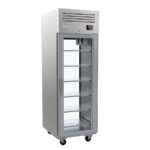 Armario Caliente Acero Inoxidable 2 Puertas de Cristal Pasantes 6 Estantes 565 Litros Gama 700/900/1400L 687x960x2130h mm AGB 701 WPDCR Infrico