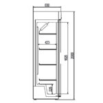 Armario Expositor Refrigerado 1 Puerta de Cristal 4 Estantes 348 Litros Gama EVR-620-ES 620x578x1970h mm EVR-620-ESC Docriluc - Imagen 3