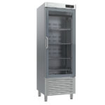 Armario Expositor Refrigerado Acero Inoxidable 1 Puerta de Cristal 4 Estantes 500 Litros Gama 500/1000L 687x700x2060h mm AEX500 T/F Infrico