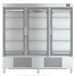 Armario Expositor Refrigerado Acero Inoxidable 3 Puertas de Cristal 12 Estantes 1730 Litros Gama 500/1000L 2081x700x2060h mm AEX1600 T/F Infrico