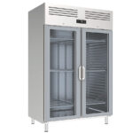Armario Expositor Refrigerado Acero Inoxidable GN 2/1 - 2 Puertas de Cristal 8 Estantes 1240 Litros Gama 700/1400L 1385x794x2130h mm AGB1402 CR Infrico