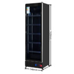 Armario Expositor Refrigerado Negro 1 Puerta de Cristal 400 Litros 5 Estantes 540x580x1920h mm GF068 GASFRIT