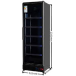 Armario Expositor Refrigerado Negro 1 Puerta de Cristal 495 Litros 5 Estantes 635x710x2050h mm GF068SUB N GASFRIT