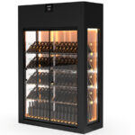Armario Expositor Refrigerado para Vinos en Negro 2 Puertas de Cristal 1520x640x2300h mm DVNP23-2P Docriluc