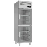 Armario Expositor de Congelación Acero Inoxidable GN 2/1 - 2 Puertas de Cristal 4 Estantes 560 Litros Gama 700/1400L 687x794x2130h mm AGB702 BT CR Infrico