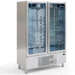 Armario Expositor de Refrigeración Acero Inoxidable 2 Puertas de Cristal 6 Estantes 1070 Litros Gama IAN 1000 - 1387x712x2060h mm IAN1002CR Infrico