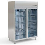 Armario Expositor de Refrigeración Acero Inoxidable 2 Puertas de Cristal 6 Estantes 1280 Litros Gama IAG 1400 - 1387x838x2060h mm IAG1402CR Infrico