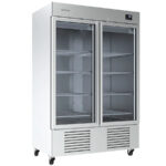 Armario Expositor de Refrigeración Acero Inoxidable 2 Puertas de Cristal 6 Estantes 1350 Litros Gama AN GN 2/1 - 1384x796x2112h mm AN 49 CR Infrico