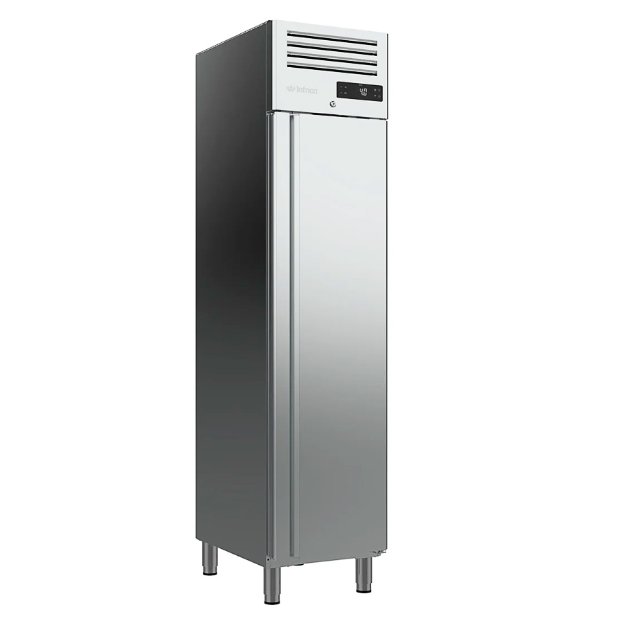 Armario-Refrigeracion-Acero-Inoxidable-1-Puerta-Opaca-3-Estantes-325-Litros-Gama-1600L-482x695x2060h-mm-AGN301-Infrico.jpg Armario Refrigerado Acero Inoxidable GN 1/1 - 1 Puerta Opaca 3 Estantes 325 Litros Gama SLIM 482x695x2100h mm AGN301 Infrico - Imagen 1
