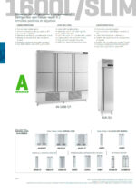 Armario Refrigeración Acero Inoxidable 6 Puertas Opacas 9 Estantes 1730 Litros Gama 1600L 2081x700x2060h mm AN1606 T/F Infrico - Imagen 3