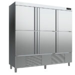 Armario Refrigeración Acero Inoxidable 6 Puertas Opacas 9 Estantes 1730 Litros Gama 1600L 2081x700x2060h mm AN1606 T/F Infrico