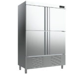 Armario de Congelación Acero Inoxidable 4 Puertas Opacas 6 Estantes 1110 Litros Gama 500/1000L 1385x700x2060h mm AN1004 BT Infrico