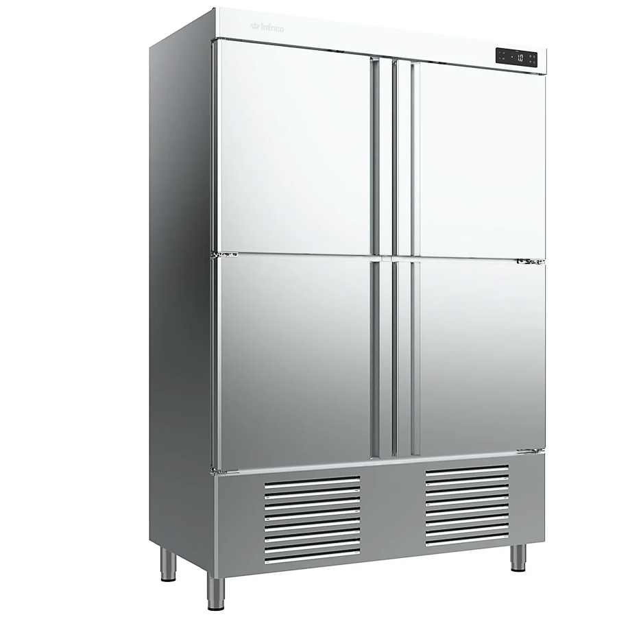 Armario-Refrigerado-Acero-Inoxidable-4-Puertas-Opacas-6-Estantes-1110-Litros-Gama-500-1000L-1385x700x2060h-mm-AN-1004-T-F-Infrico.jpg Armario de Congelación Acero Inoxidable 4 Puertas Opacas 6 Estantes 1110 Litros Gama 500/1000L 1385x700x2060h mm AN1004 BT Infrico - Imagen 1