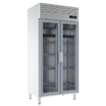 Armario Expositor Refrigerado Acero Inoxidable GN 1/1 - 2 Puertas de Cristal 8 Estantes 745 Litros Gama SLIM 974x695x2100h mm AGN600 CR Infrico