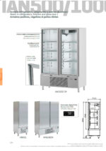 Armario Expositor de Refrigeración Acero Inoxidable 2 Puertas de Cristal 6 Estantes 1070 Litros Gama IAN 1000 - 1387x712x2060h mm IAN1002CR Infrico - Imagen 3