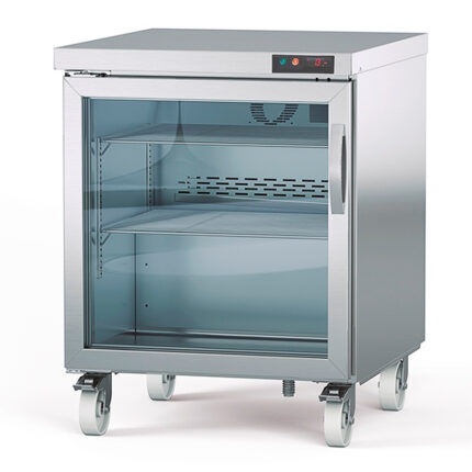 Bajo Mostrador de Refrigeración Acero Inoxidable 1 Puerta de Cristal 2 Estantes 204 Litros Gama US RANGE DSDV 701x805x915h mm DSDV-27 Docriluc