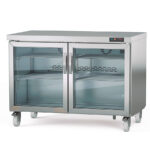 Bajo Mostrador de Refrigeración Acero Inoxidable 2 Puertas de Cristal 4 Estantes 394 Litros Gama US RANGE DSDV 1228x805x915h mm DSDV-48 Docriluc