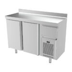 Frente Mostrador Refrigerado Acero Inoxidable 2 Puertas Opacas 4 Estantes 1 Tolva 354 Litros Gama IF 600 - 1468x600x1050h mm IF602P Infrico