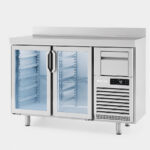Frente Mostrador Refrigerado Acero Inoxidable 2 Puertas de Cristal 4 Estantes 340 Litros Gama 600 - 1468x600x1050h mm FMPP1500 CR Infrico