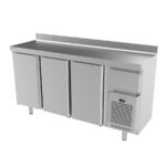 Frente Mostrador Refrigerado Acero Inoxidable 3 Puertas Opacas 6 Estantes 1 Tolva 535 Litros Gama IF 600 - 1960x600x1050h mm IF603P Infrico