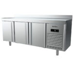 Frente Mostrador Refrigerado Acero Inoxidable 3 Puertas Opacas 6 Estantes 520 Litros Gama 600 - 1960x600x1050h mm FMPP2000 II Infrico