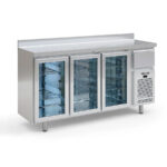 Frente Mostrador Refrigerado Acero Inoxidable 3 Puertas de Cristal 6 Estantes 1 Tolva 535 Litros Gama IF 600 - 1960x600x1050h mm IF603PCR Infrico