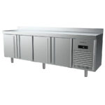 Frente Mostrador Refrigerado Acero Inoxidable 4 Puertas Opacas 8 Estantes 690 Litros Gama 600 - 2452x600x1050h mm FMPP2500 II Infrico