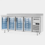 Frente Mostrador Refrigerado Acero Inoxidable 4 Puertas de Cristal 8 Estantes 690 Litros Gama 600 - 2452x600x1050h mm FMPP2500 CR Infrico