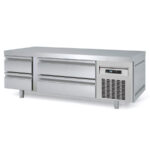 Mesa Baja Refrigerada Acero Inoxidable 4 Cajones 264 Litros Gama US RANGE DKBR 1660x700x600h mm DKBR-65 Docriluc