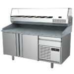 Mesa Refrigerada Acero Inoxidable para Pizzas 6 Cubetas GN 2 Puertas Opacas 7 Estantes 600x400 - 533 Litros Gama 800 - 1738x800x830h mm MP 1740 Infrico
