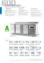 Mesa Refrigerada de Acero Inoxidable para Ensaladas 3 Puertas de Cristal 3 Estantes 385+70 Litros Gama 600 - 1960x600x1100h mm BMPP 2000 EN Infrico - Imagen 3