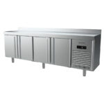 Mesa Refrigerada de Acero Inoxidable 4 Puertas Opacas 4 Estantes 510 Litros Gama 600 - 2452x600x850h mm BMPP 2500 II Infrico