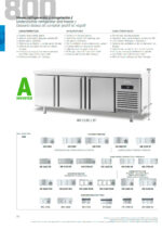 Mesa Refrigerada de Pastelería Acero Inoxidable 4 Puertas Opacas 4 Estantes 600x400 - 850 Litros Gama 800 - 2752x800x850h mm MR 2190 Infrico - Imagen 3