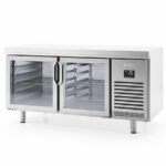 Mesa Refrigerada de Pastelería Acero Inoxidable 2 Puertas Cristal 2 Estantes 600x400 - 420 Litros Gama 800 - 1618x800x850h mm MR 1620 CR Infrico