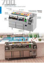 Mesa Refrigerada para Preparación de Cocktails 4 Cajones 255 Litros 10 Cubetas GN 1/9 Gama BAR STATION 1600x700x1059h mm BST 1600 R INFRICO - Imagen 3