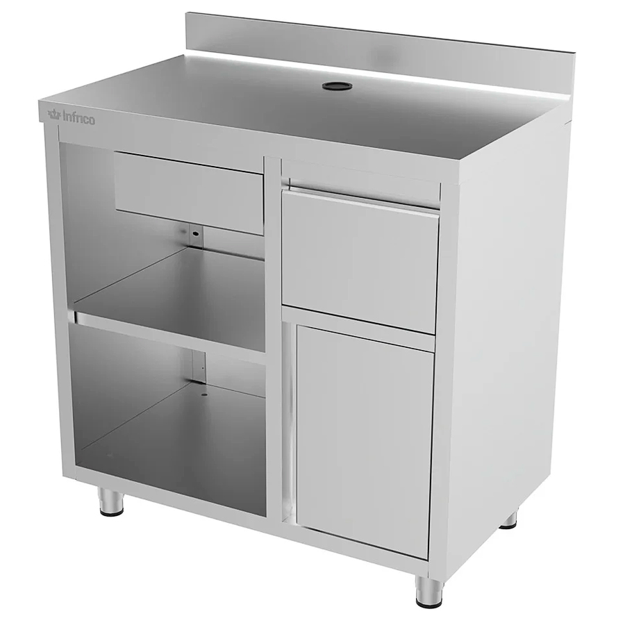 Mueble-Cafetero-Acero-Inoxidable-1-Cajon-1-Tolva-1-Puerta-Opaca-1-Estante-Gama-IMC-100x600x1050h-mm-IMC100-Infrico.jpg Mueble Cafetero Acero Inoxidable 1 Cajón 1 Tolva 1 Puerta Opaca 1 Estante Gama IMC 1000x600x1050h mm IMC100 Infrico - Imagen 1