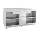 Mueble Cafetero Acero Inoxidable 2 Cajones 1 Tolva 1 Puerta Opaca 1 Estante Gama IMC 1960x600x1050h mm IMC200 Infrico