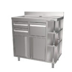 Mueble Cafetero Acero Inoxidable 2 Puertas Opacas 2 Cajones 1 Tolva Gama MCAF 1000x600x1050h mm MCAF 1000 CI Infrico