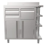 Mueble Cafetero Acero Inoxidable 2 Puertas Opacas 2 Cajones 1 Tolva Gama MCAF 1000x600x1050h mm MCAF 1000 CI Infrico - Imagen 3
