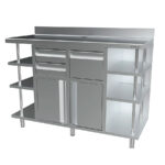 Mueble Cafetero Acero Inoxidable 2 Puertas Opacas 2 Cajones 1 Tolva Gama MCAF 1468x600x1050h mm MCAF 1500 Infrico - Imagen 5