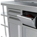 Mueble Cafetero Acero Inoxidable 2 Puertas Opacas 2 Cajones 1 Tolva Gama MCAF 1468x600x1050h mm MCAF 1500 Infrico - Imagen 6